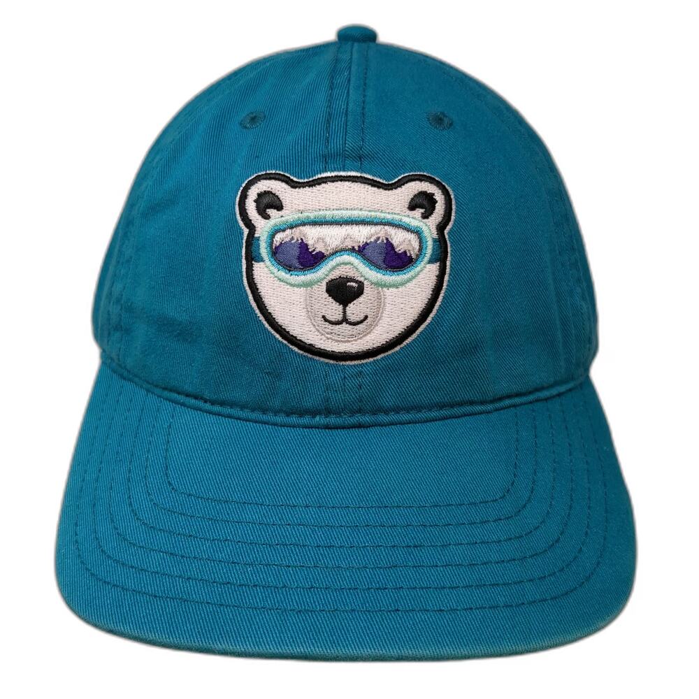 Explore by Lids Blue Baseball Cap One Size Polar Bear Ski Goggles Paw Prints Hat